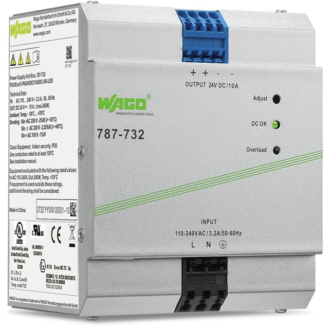 787-732 AC/DC DIN RAIL SUPPLY 24V 240W