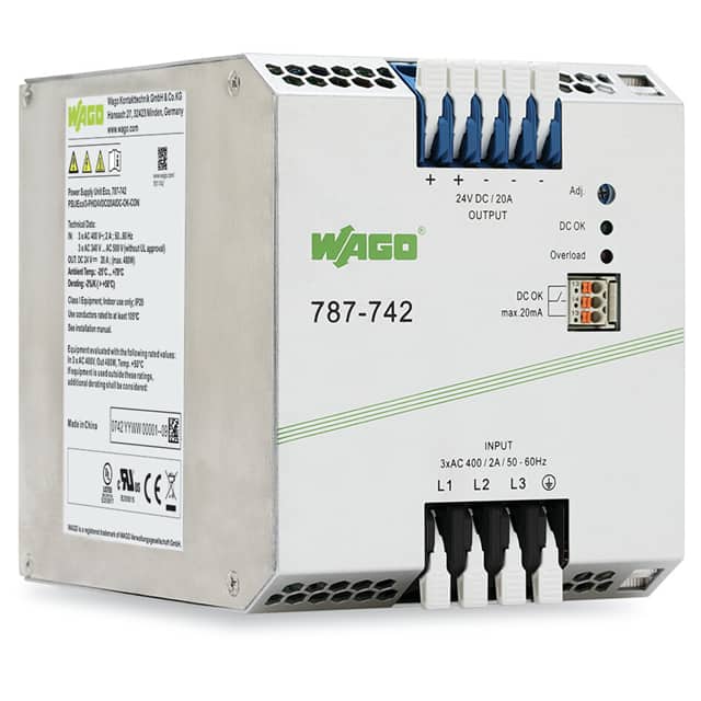 787-742 AC/DC DIN RAIL SUPPLY 24V 480W