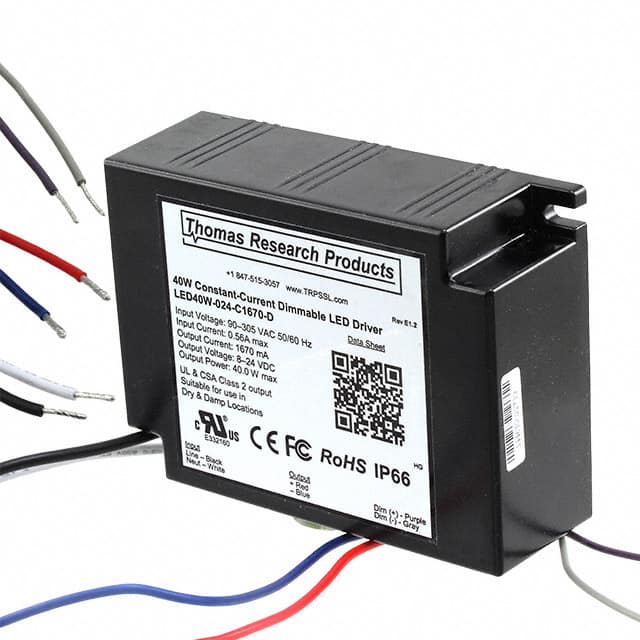 LED40W-024-C1670-D LED DRIVER CC AC/DC 8-24V 1.67A