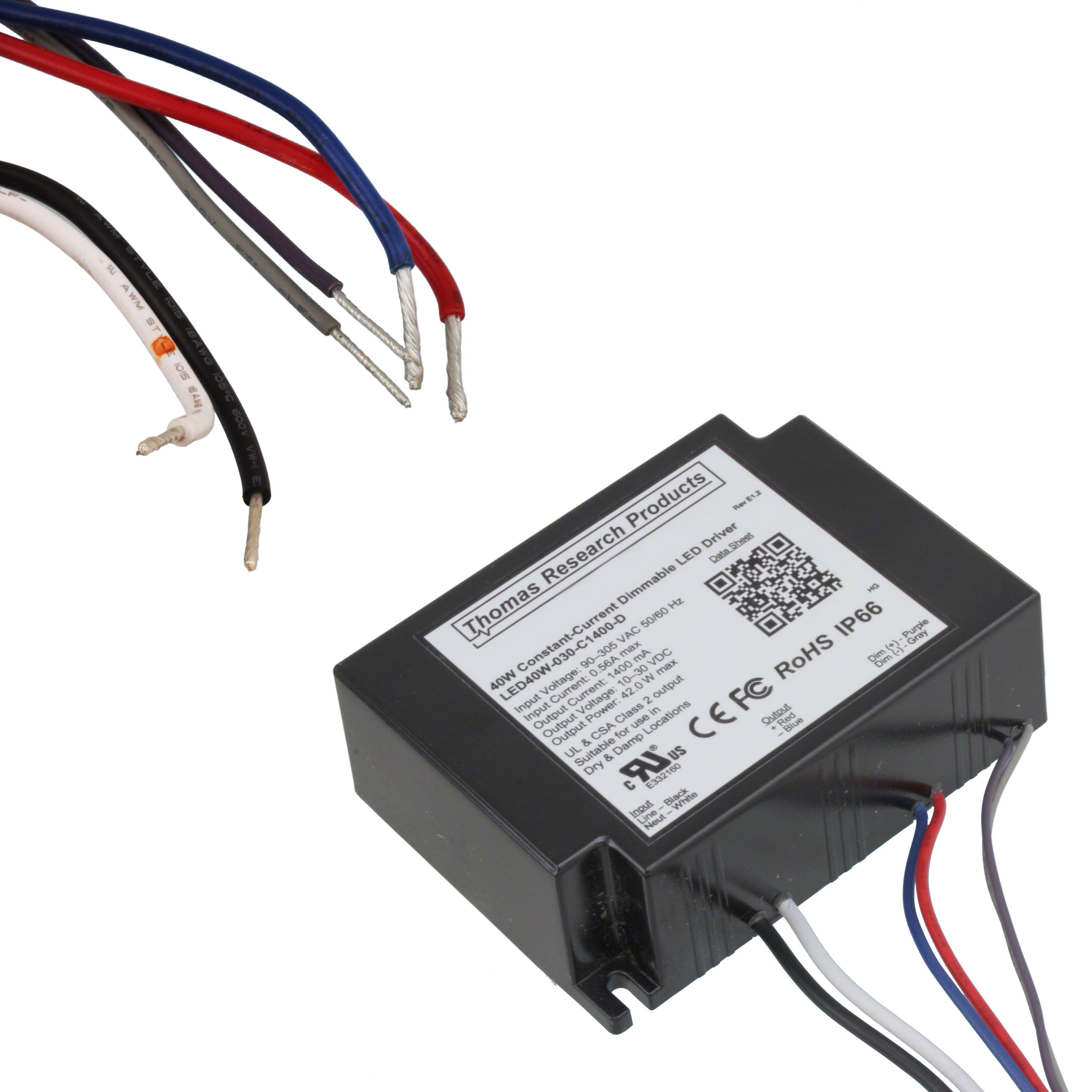 LED40W-030-C1400-D LED DRIVER CC AC/DC 10-30V 1.4A
