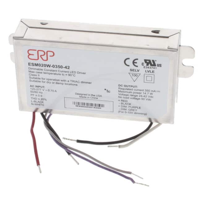 ESM020W-0350-42 LED DRIVER CC AC/DC 28-42V 350MA