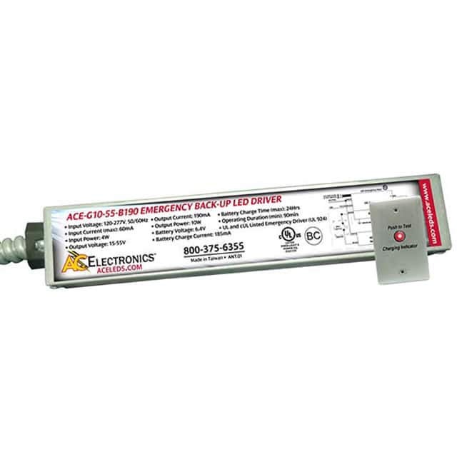 ACE-G10-55-B190 10W EMERG BACK-UP LED DR BTM MNT