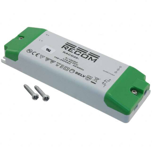 RACD20-350 LED DRIVER CC AC/DC 6-56V 350MA