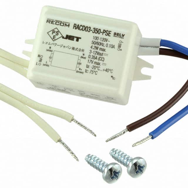 RACD03-350-PSE LED DRVR CC/CV AC/DC 3-12V 350MA