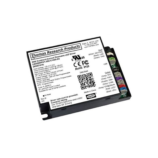 LED55WPG1-055-C1500-D2 LED DRIVER CC AC/DC 12-55V 1.5A