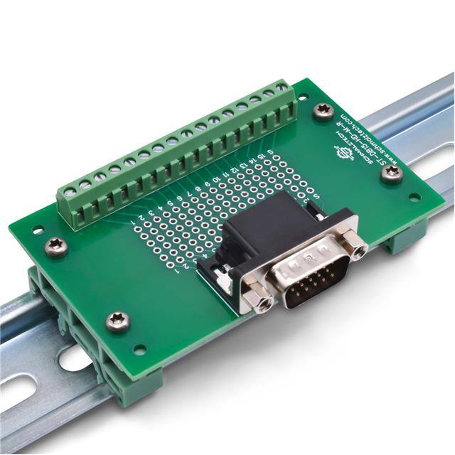 ST-DB15-HD-M-R-DIN DB15 HD Male Breakout Board