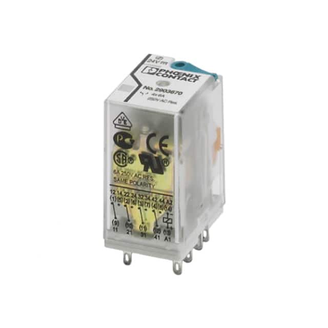 2903670 RELAY GEN PURPOSE 4PDT 6A 24V