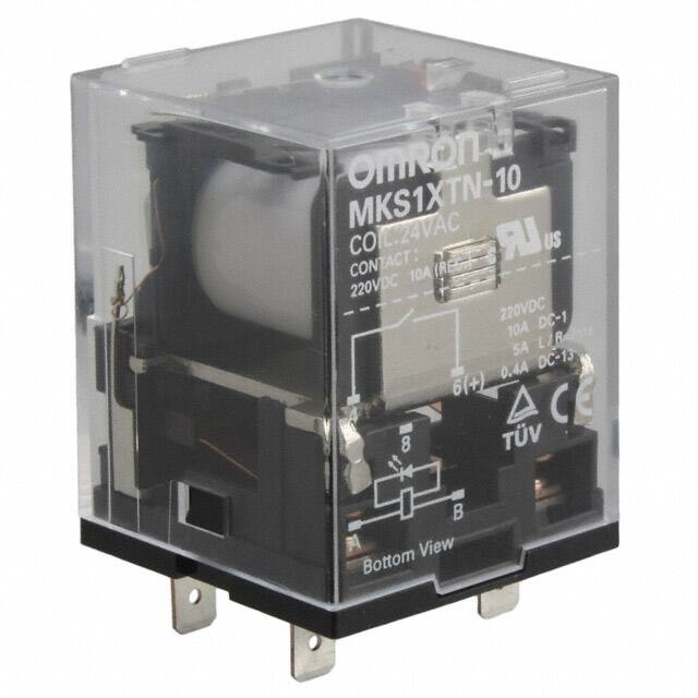 MKS1XTN-10 AC24 RELAY GEN PURPOSE SPST 10A 24V