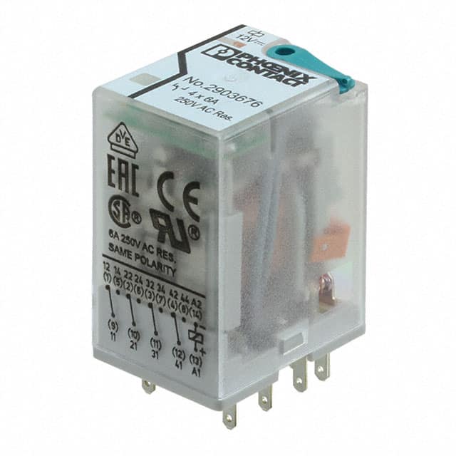 2903676 RELAY GEN PURPOSE 4PDT 6A 12V