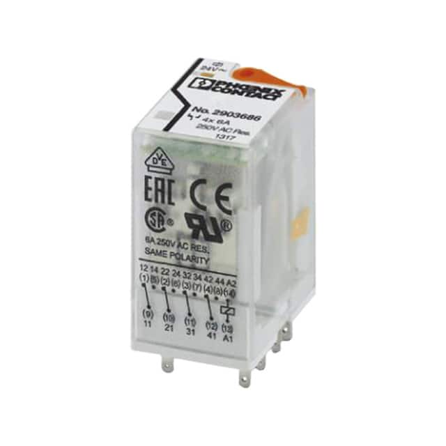 2903686 RELAY GEN PURPOSE 4PDT 6A 24V