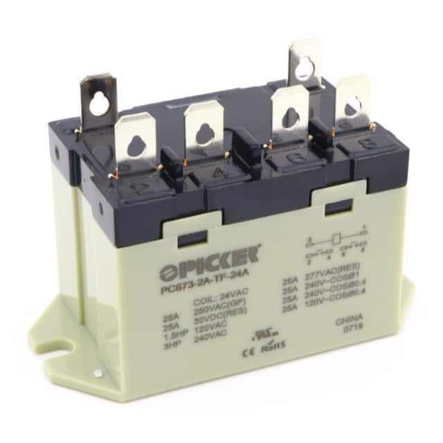 PC673-2A-TF-24A RELAY GEN PURPOSE DPST 25A 24V