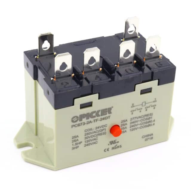 PC673-2A-TF-24DT RELAY GEN PURPOSE DPST 25A 24V