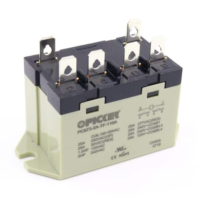 PC673-2A-TF-110A RELAY GEN PURPOSE DPST 25A 110V