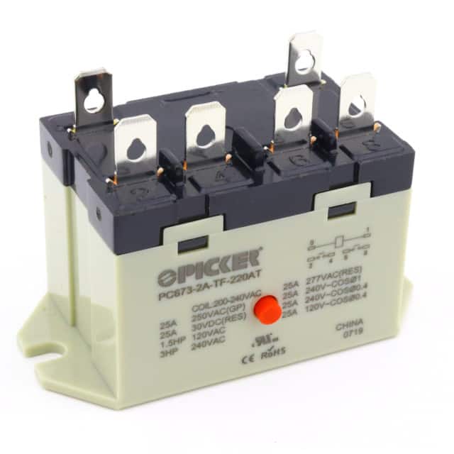 PC673-2A-TF-220AT RELAY GEN PURPOSE DPST 25A 220V