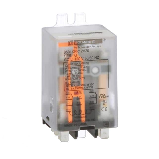 8501KFR12V20 PLUG IN RELAY, TYPE KF, FLANGE M