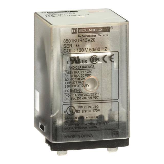 8501KUR13V20 PLUG IN RELAY, TYPE KU, BLADE, 0