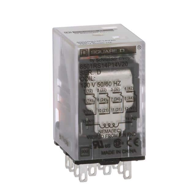 8501RS14P14V20 PLUG IN RELAY, TYPE R, MINIATURE