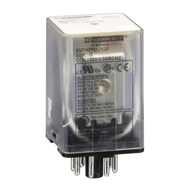 8501KPR12V20 PLUG IN RELAY, TYPE KP, TUBULAR,