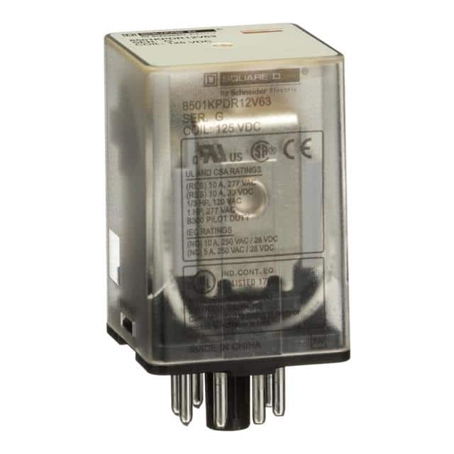 8501KPDR12V63 RELAY, TYPE KP, PLUG IN, TUBULAR