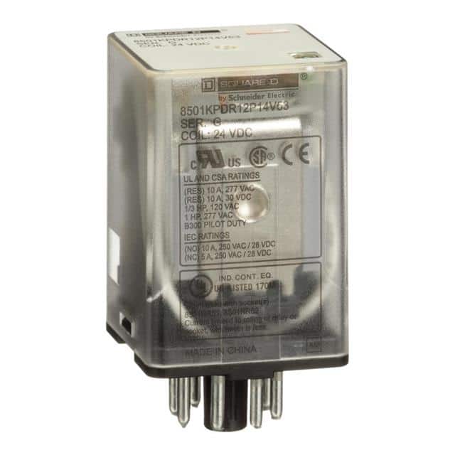 8501KPDR12P14V53 PLUG IN RELAY, TYPE KP, TUBULAR,