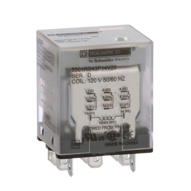 8501RS43P14V20 PLUG IN RELAY, TYPE R, MINIATURE