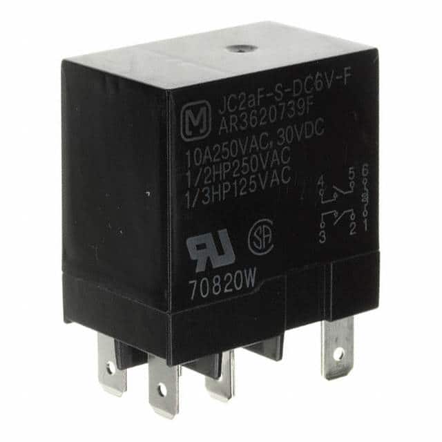 JC2AF-S-DC6V-F RELAY GEN PURPOSE DPST 10A 6V