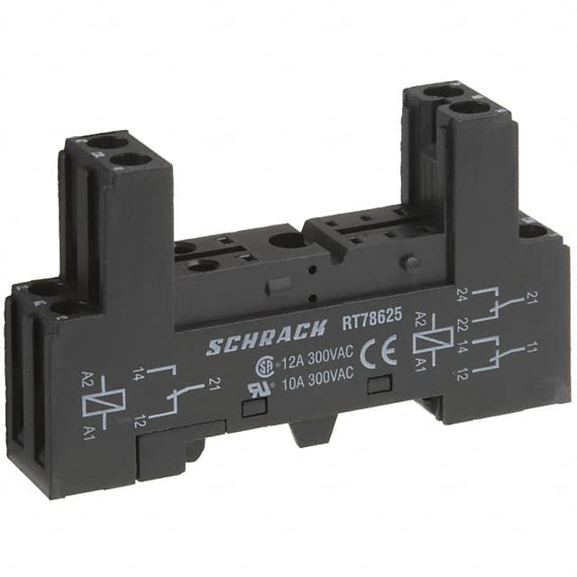 RT78625 RELAY SOCKET 8 POSITION DIN RAIL