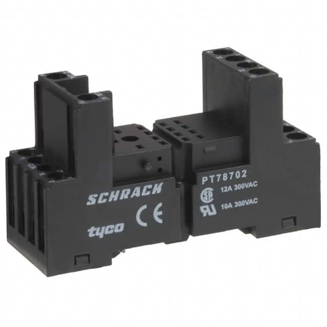 PT78702 RELAY SOCKET 8 POSITION DIN RAIL