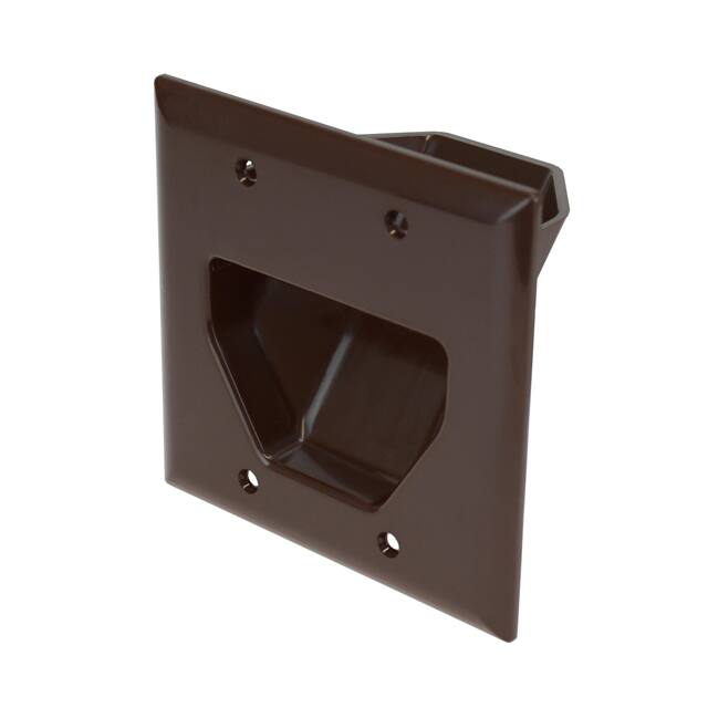 45-0002-BR 2-GANG LOW VOLTAGE PLATE - BROWN