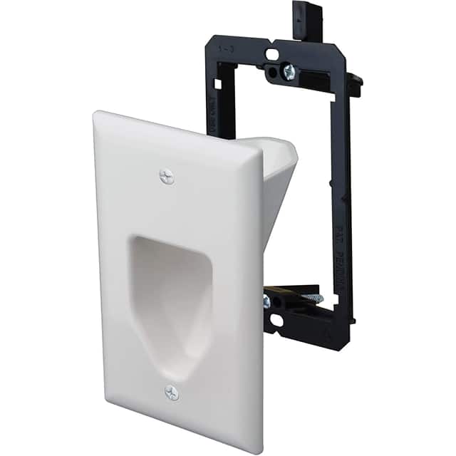 45-6001-WH-S 1-GANG PLATE W/ BRACKET - WHITE
