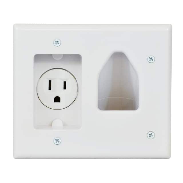 45-0021-WH CABLE PLATE W/ POWER - WHITE