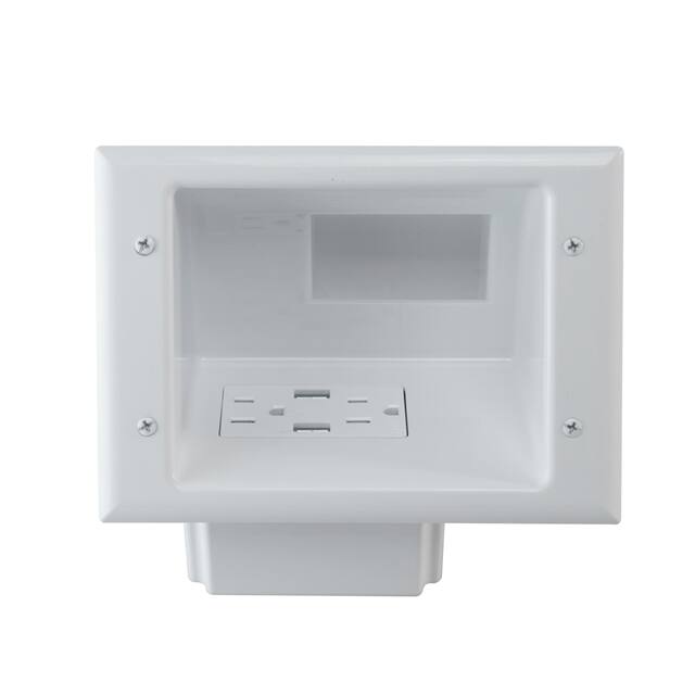 45-0271-WH PLATE - RECEPTACLE & USB - WHITE