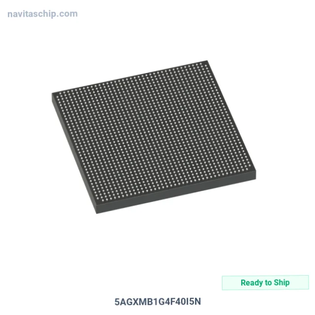 5AGXMB1G4F40I5N The Altera 5AGXMB1G4F40I5N is a Field Programmable Gate Array (FPGA) with 704 I/O pins. It features 300,000 logic cells and 17,358,848 RAM bits.