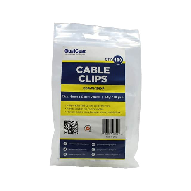CC4-W-100-P CABLE CLIPS 4MM WHITE 100 PACK