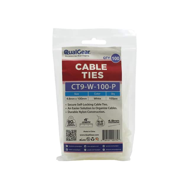 CT9-W-100-P CBL TIE LOCKING WHITE 90LB 3.94"
