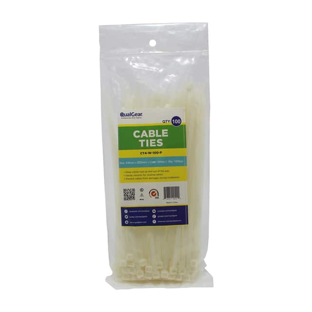 CT4-W-100-P CBL TIE LOCKING WHITE 90LB 8"