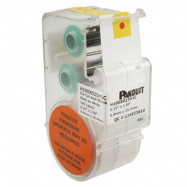 H100X025H1C LABEL HEAT SHRINKABL DIE-CUT WHT