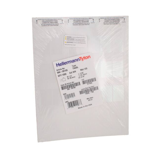 TAG9L-105 LABEL SELF LAMINATNG 1X2.25" WHT