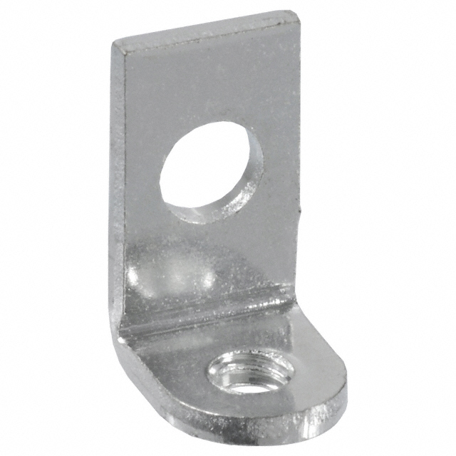 616 Keystone Electronics 616 mounting bracket in Short L shape with 4-40 threaded hole. Made of brass with tin plating, 0.032" (0.81 mm) thick.