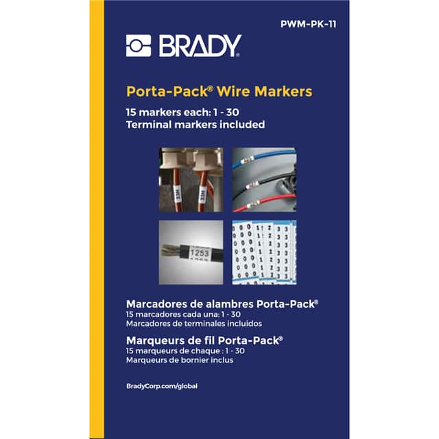 PWM-PK-11 WIRE MARK 1.56"H BLK/WHT 1=10PCS