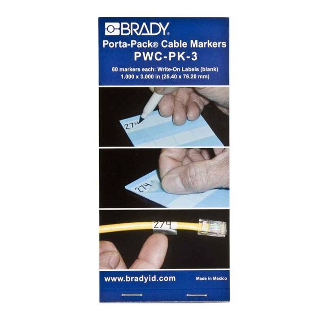 PWC-PK-3 WIRE MARKER CLEAR/WHITE 1=10PCS