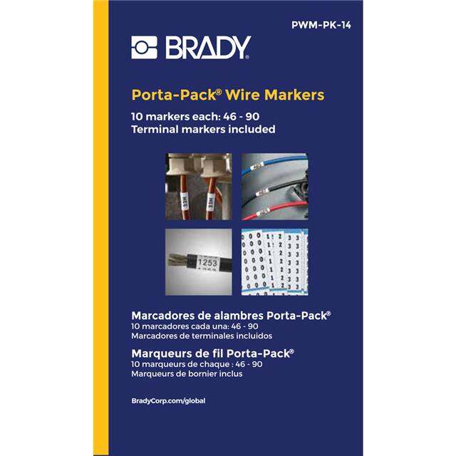 PWM-PK-14 WIRE MARK 1.56"H BLK/WHT 1=10PCS
