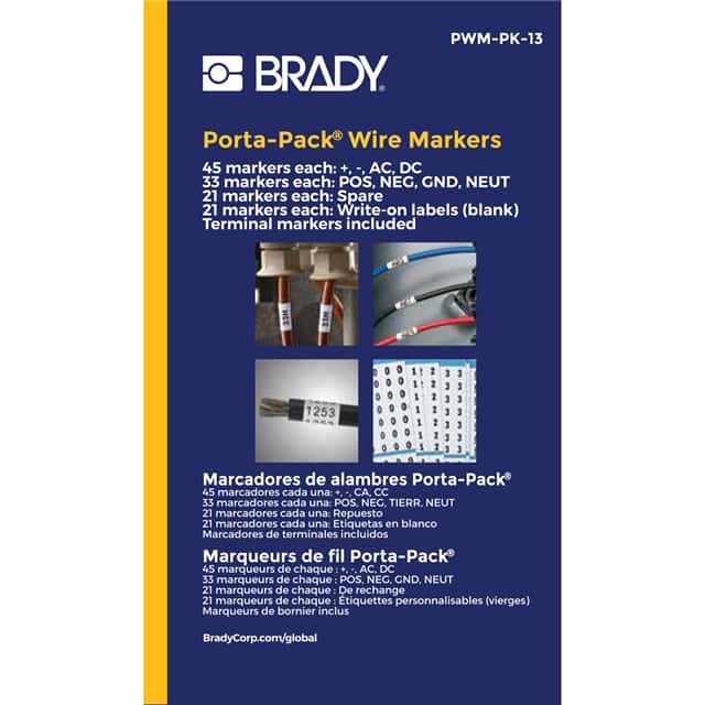 PWM-PK-13 WIRE MARKER BK ON WH 1=10PCS