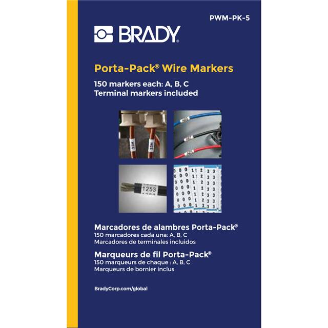 PWM-PK-5 WIRE MARK 1.56"H BLK/WHT 1=10PCS