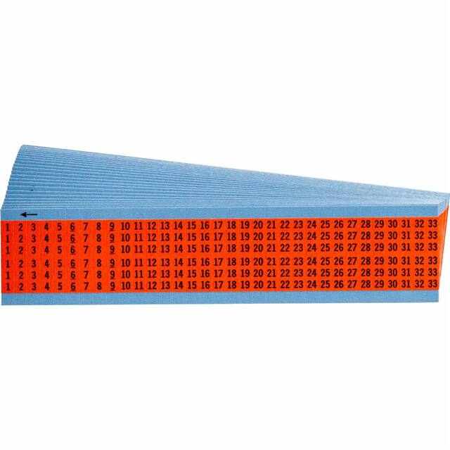 WM-1-33-OR-PK WIRE MARKER, 1.5 IN H