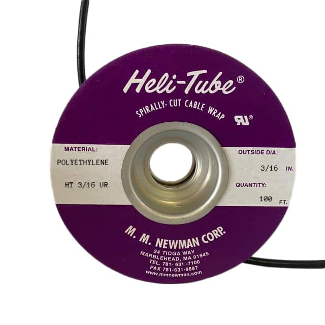 HT 3/16 UR SPIRAL WRAP 0.127" X 100' BLACK