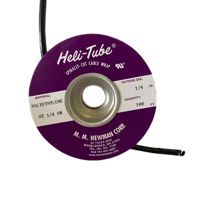 HT 1/4 UR SPIRAL WRAP 0.16" X 100' BLACK