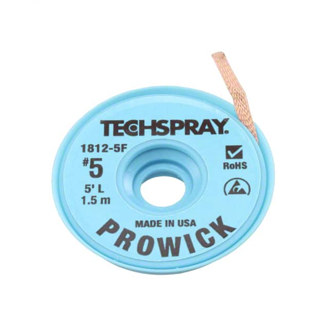 1812-5F DESOLDER BRAID ROSIN 0.13" 5'
