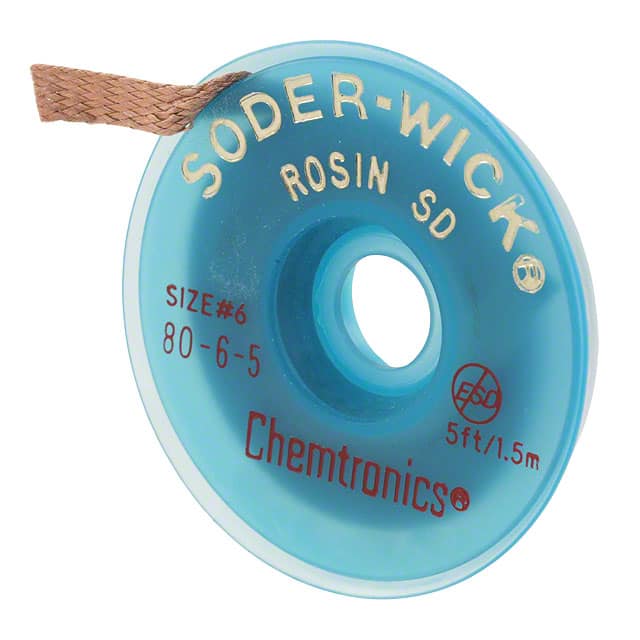 80-6-5 DESOLDER BRAID ROSIN 0.21" 5'