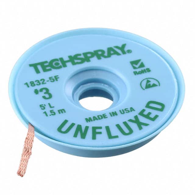 1832-5F DESOLDER BRAID UNFLUXD 0.075" 5'